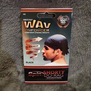 Firstline WavEnforcer Premium Spin Shorty Do-Rag Black